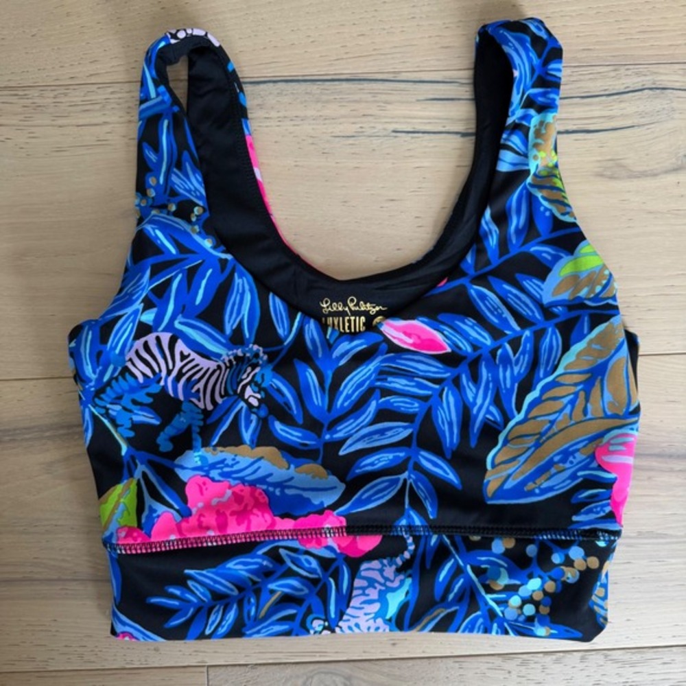 Lilly Pulitzer Bra - Luxletic Onyx Multi-color San Remo Earned Stripes - Size XS - Picture 2 of 7